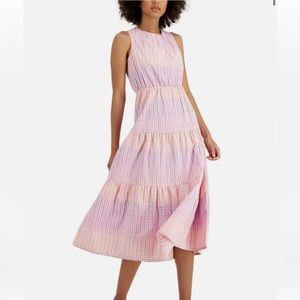 Charter Club Pink Gingham Dress Size Petite Small